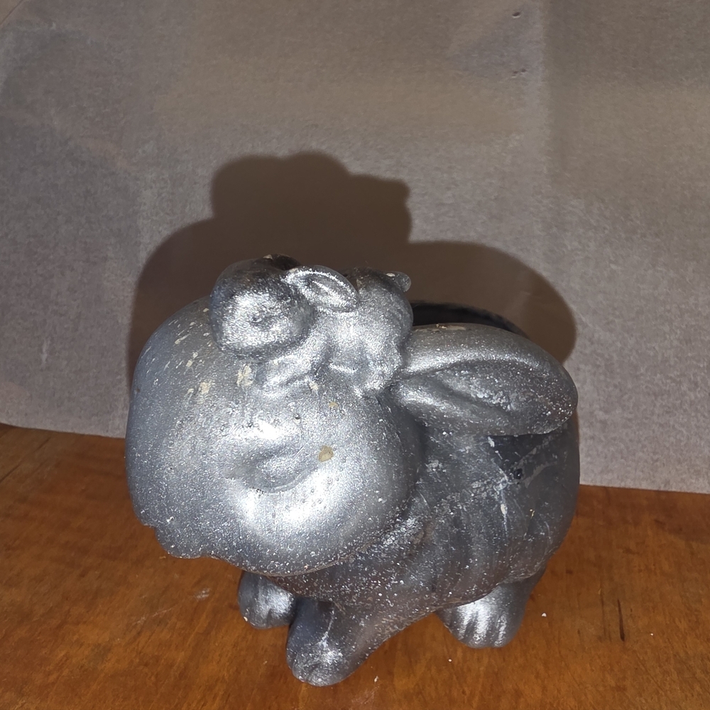 2 Grey Little Rabbits Planter Mother & Baby Handpaint It DIY!